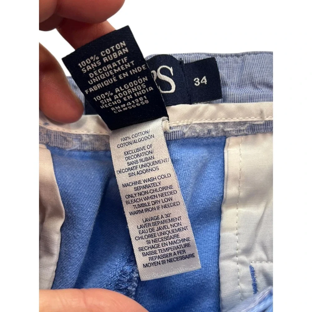 CHAPS Baby Blue Chino‎ Shorts Men's Size 34 Casual Boating Golf Fishing